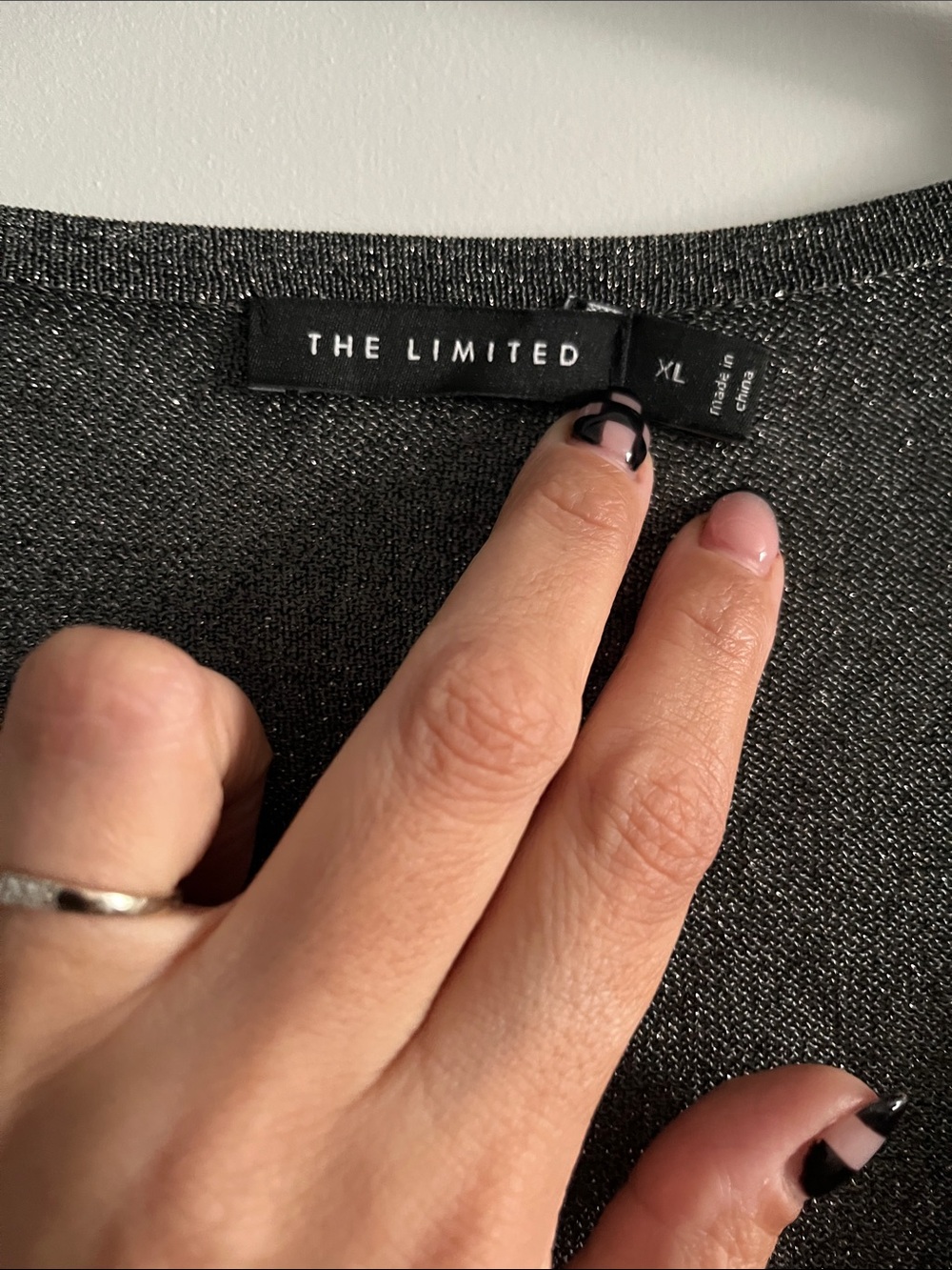 The Limited Shimmery Sheer Black/Silver Cardigan - Picture 5 of 6